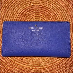 Kate Spade Azure Blue Staci Slim Bifold Wallet